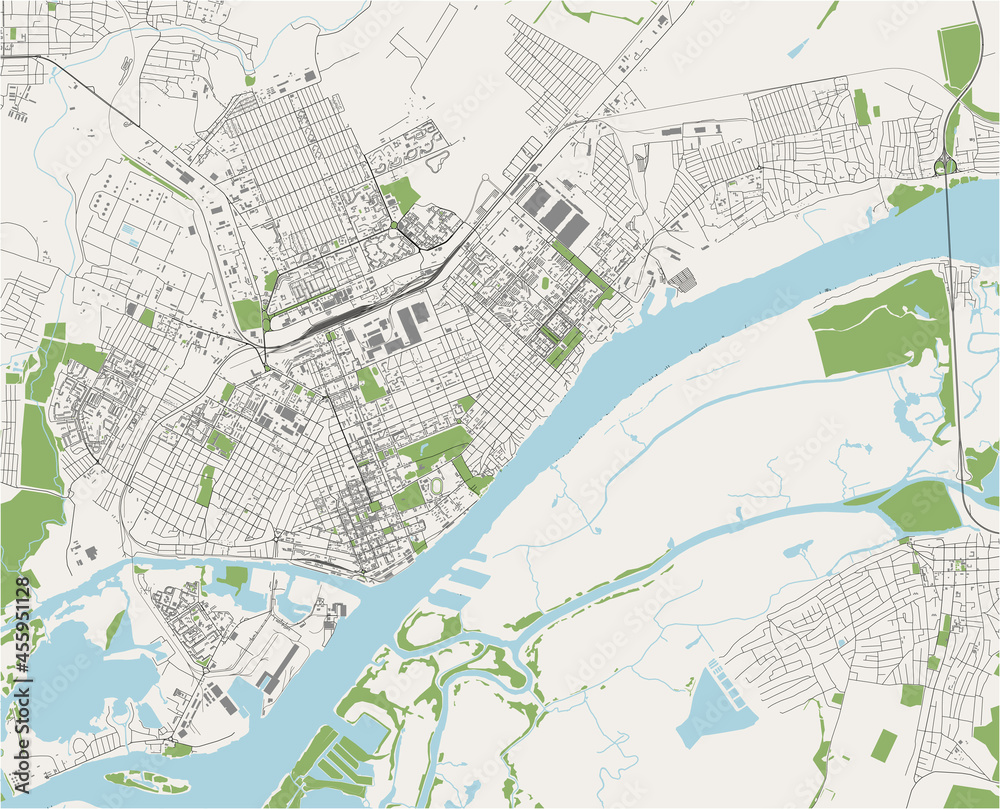 map of the city of Kherson, Ukraine