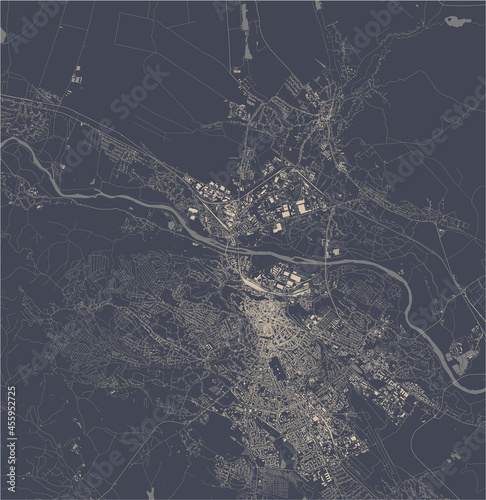 map of the city of Chernivtsi, Ukraine