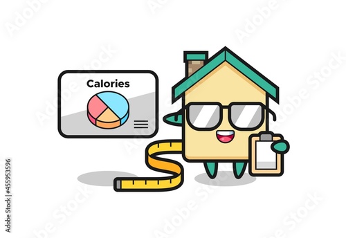 Illustration of house mascot as a dietitian