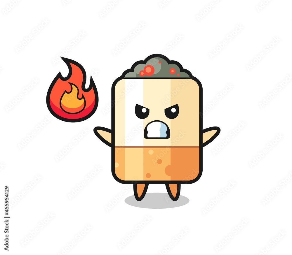 cigarette character cartoon with angry gesture cigarette character cartoon with angry gesture