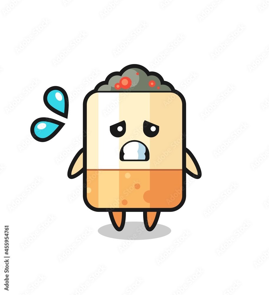 cigarette mascot character with afraid gesture cigarette mascot character with afraid gesture