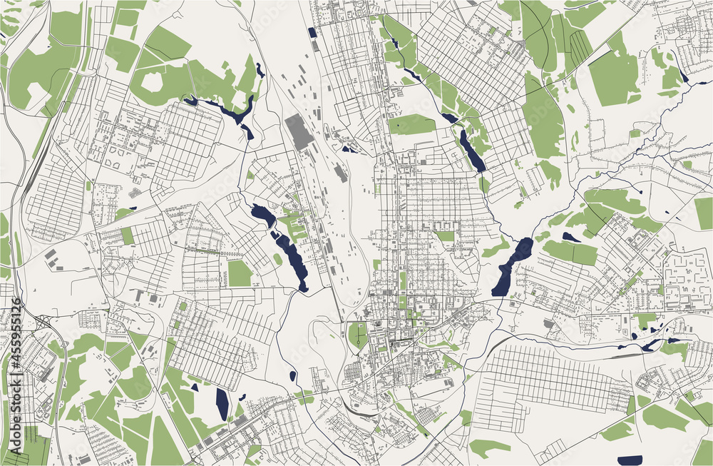 Fototapeta premium map of the city of Makiivka, Ukraine