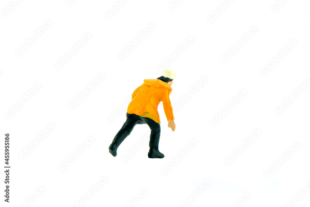 Miniature people office, worker, engineer worker,Fireman, concept in variety action on white background Miniature people office, worker, engineer worker,Fireman, concept in variety action on white background
