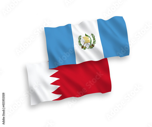 Flags of Republic of Guatemala and Bahrain on a white background