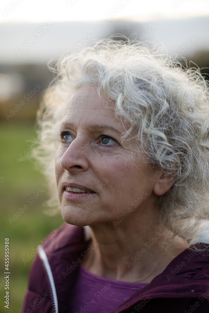 Portrait smiling, happy active senior woman Portrait smiling, happy active senior woman