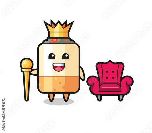 Mascot cartoon of cigarette as a king