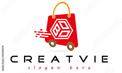 e-Commerce monogram BDD letter  logo  design vector, business logo, icon shape logo, stylish logo template