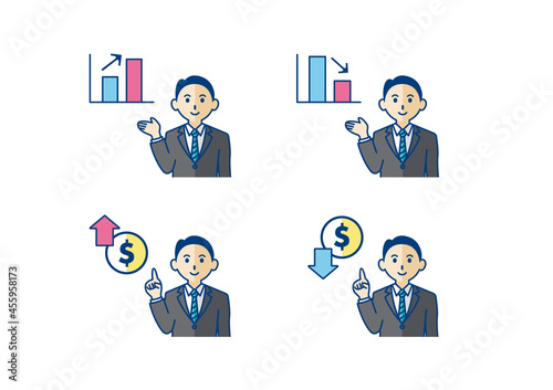 企業のソリューションを提案するビジネスマン