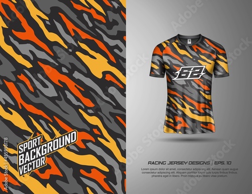 T-shirt and long sleeve designs sports abstract background for extreme jersey team, racing, cycling, football, gaming and sport livery.