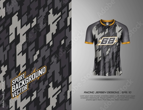 T-shirt and long sleeve designs sports abstract background for extreme jersey team, racing, cycling, football, gaming and sport livery.