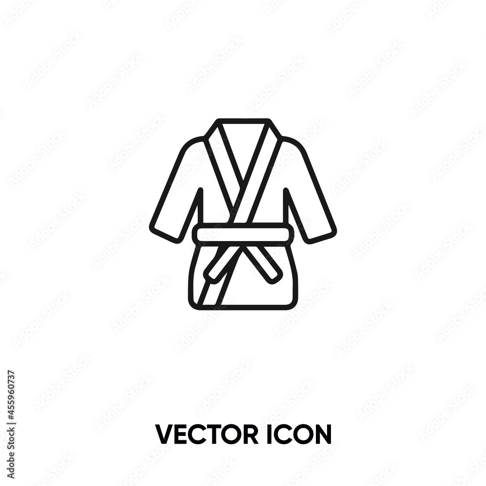 Judo vector icon. Modern, simple flat vector illustration for website or mobile app.Kimono or karate symbol, logo illustration. Pixel perfect vector graphics Judo vector icon. Modern, simple flat vector illustration for website or mobile app.Kimono or karate symbol, logo illustration. Pixel perfect vector graphics