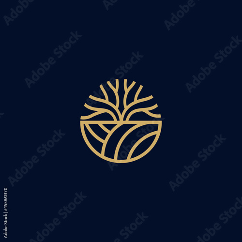 Tree vector icon. universal illustration botanical tree logo design concept.
