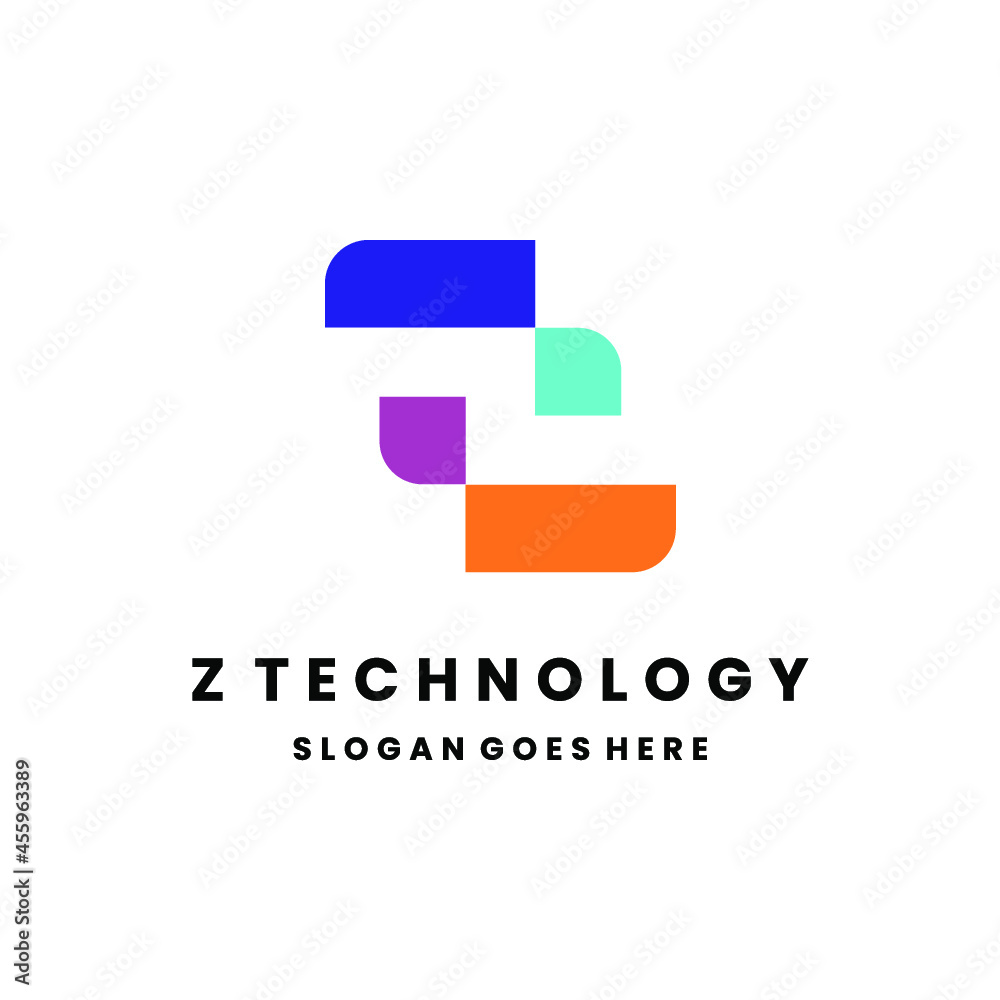 Z initial technology logo vector image Z initial technology logo vector image