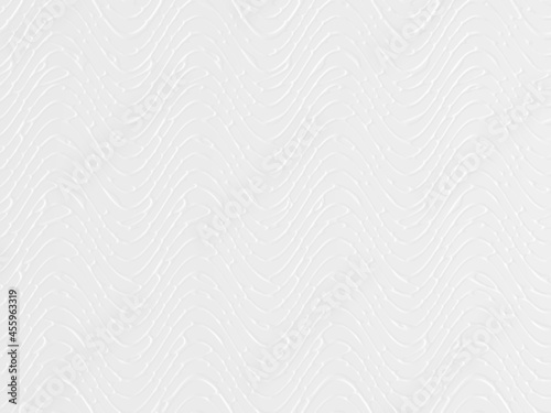Abstract clean white texture wall 3d rendering  warp line tracery and convex wave surface as new cement  concrete  plaster  paper or rubber background for text space creative design artwork.