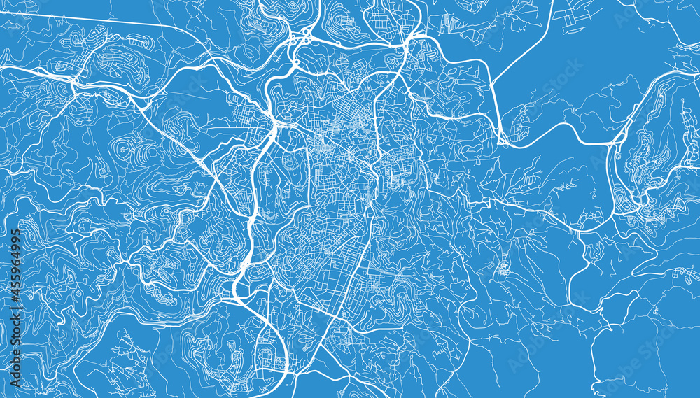Fototapeta premium Urban vector city map of Jerusalem, Israel, middle east