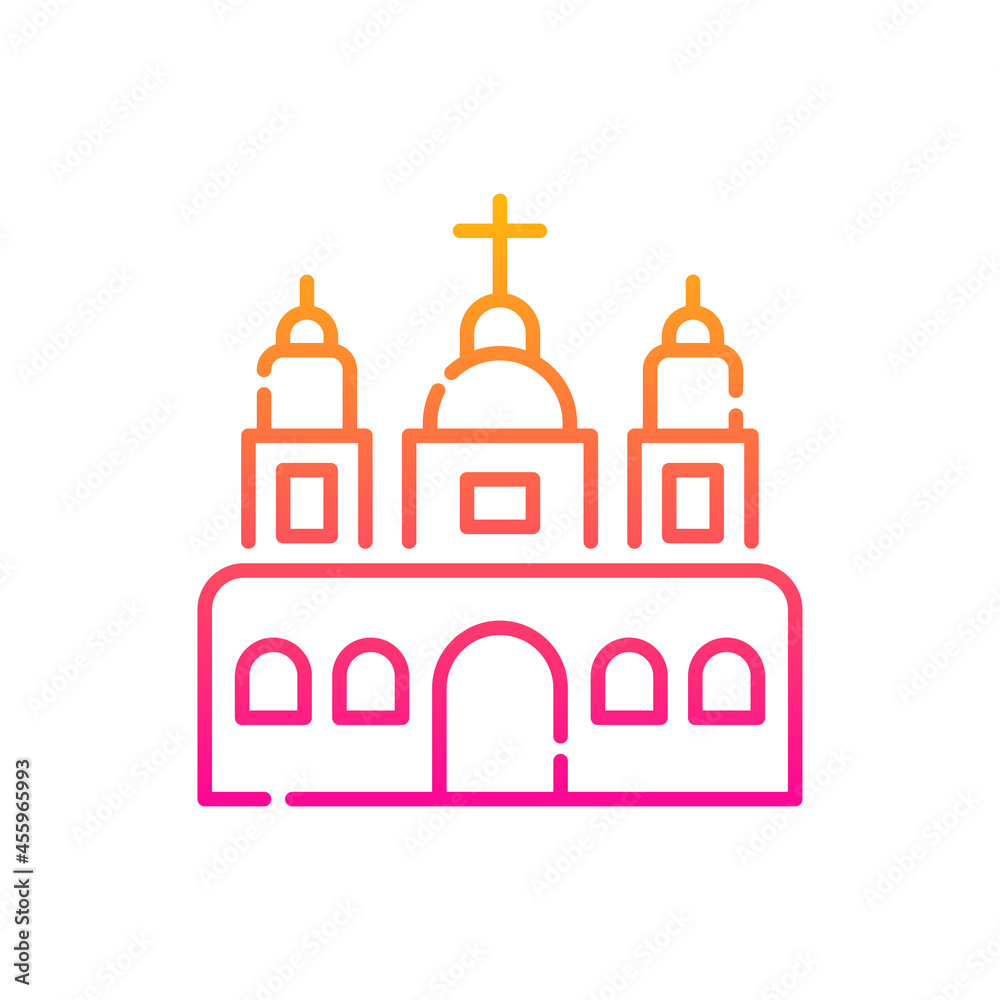 Church vector gradient icon style illustration. Eps 10 file