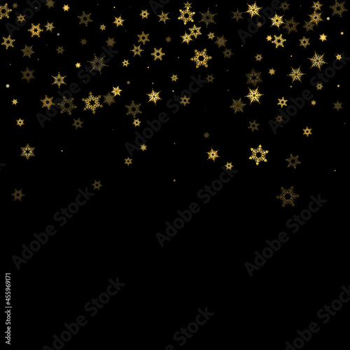 Wallpaper Mural Falling Snow flakes golden pattern Holiday Vector Torontodigital.ca