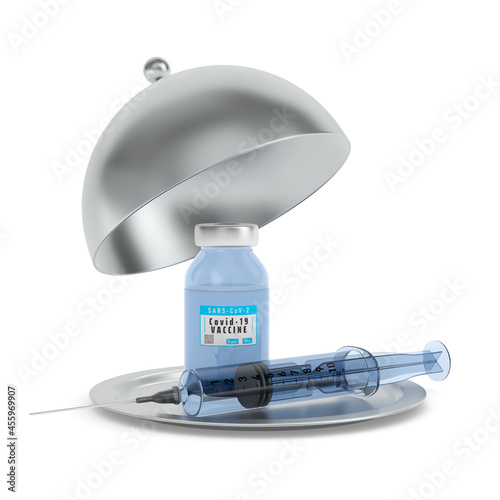 open metallic cloche  and v...