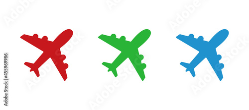 airplane icon on a white background, vector illustration