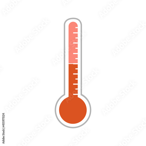 Thermometer with degrees on a white background, vector