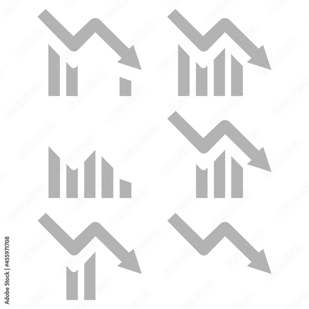 profit decline icon, loss arrow, vector illustration profit decline icon, loss arrow, vector illustration
