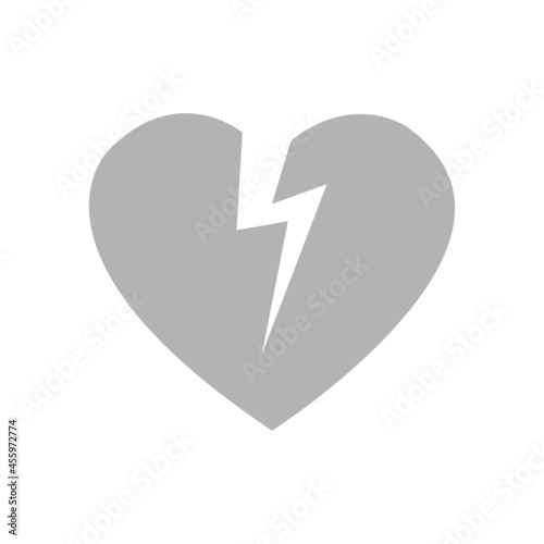 broken heart icon, vector illustration