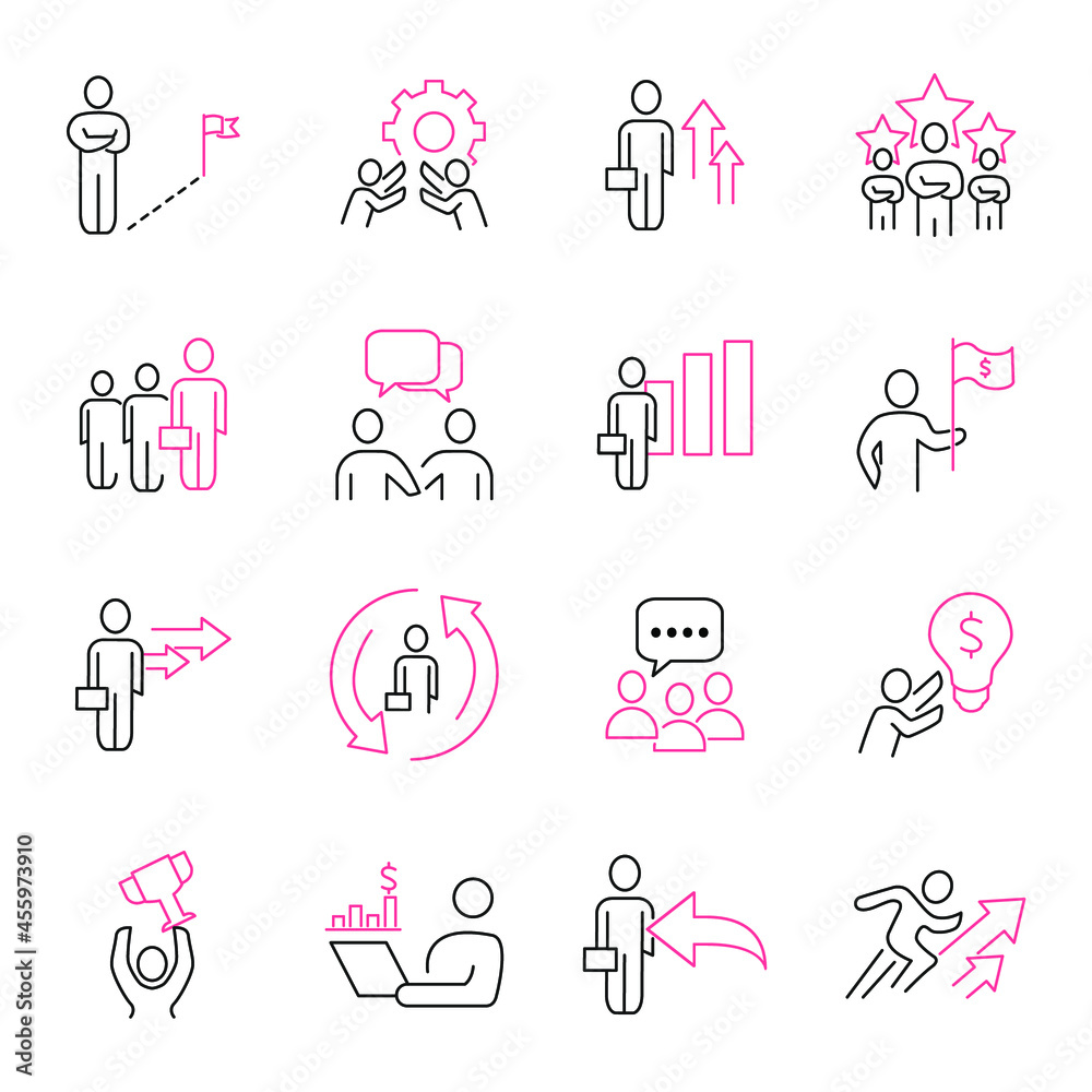 Business People icons set. Business People pack symbol vector elements for infographic web