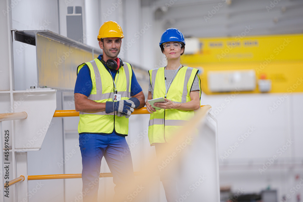 Supervisor and worker in steel factory Supervisor and worker in steel factory