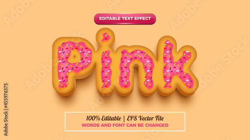 pink cookies text style effect editable