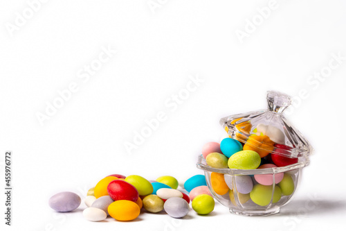 Colorful almond candies in ...