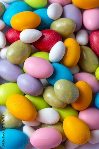 Colorful almond candies in ...