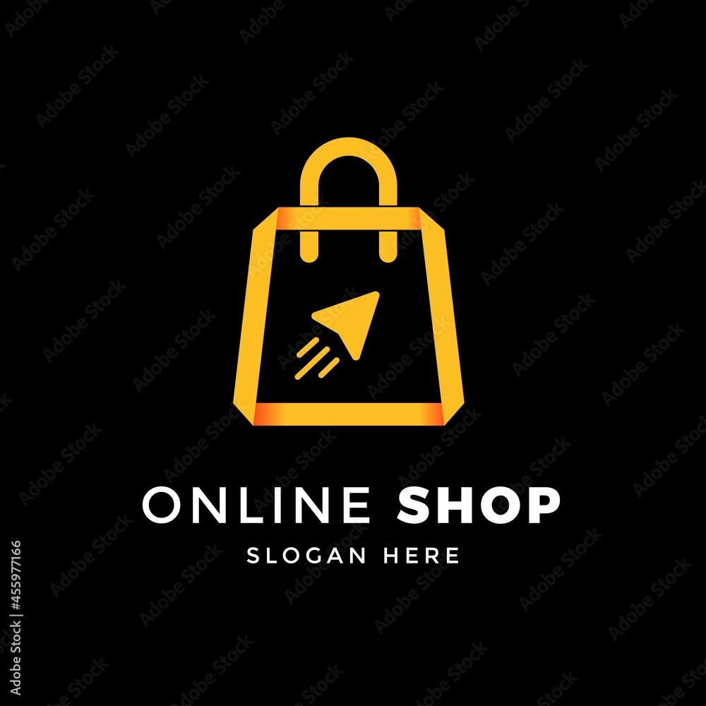 Shopping store logo concept design vector