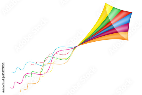 colorful kite flying in the sky vector illustration
