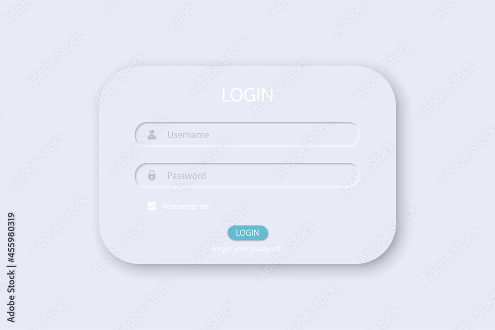 Login window box interface template. Vector illustration Login window box interface template. Vector illustration
