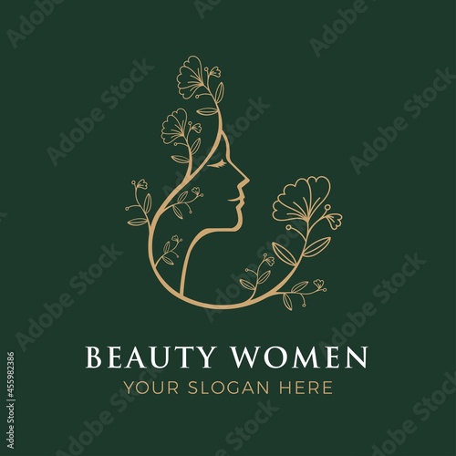 female beauty flower spa logo design vector