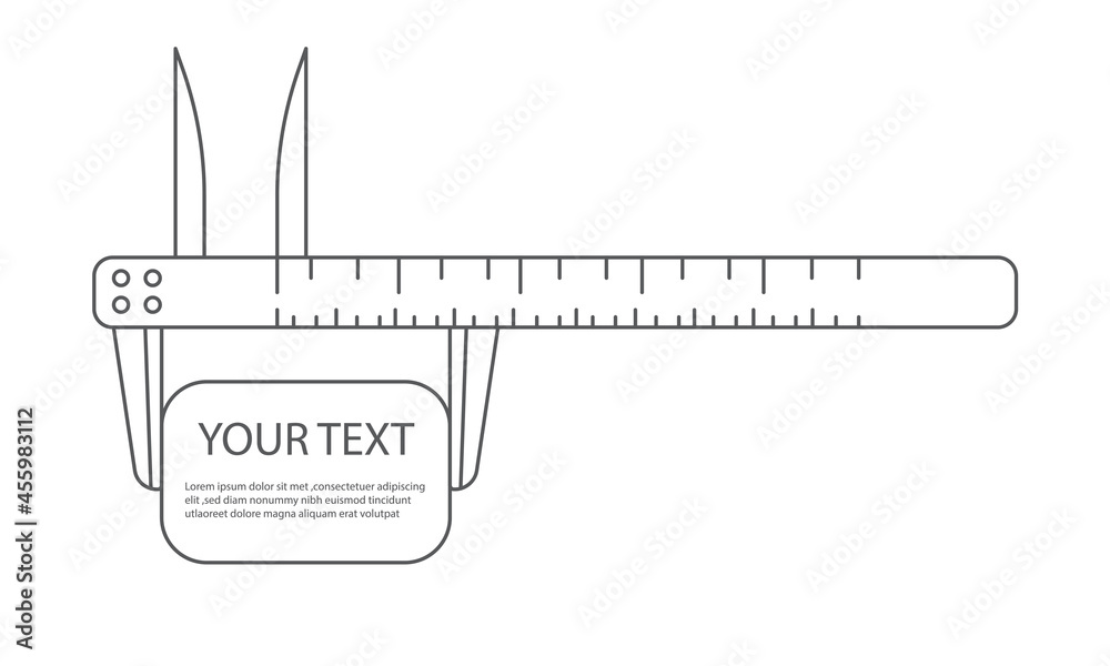 Vernier Caliper options linear icon. build and repair, sliding scale