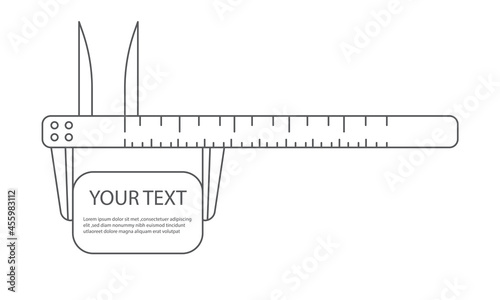 Vernier Caliper options linear icon. build and repair, sliding scale sign , a linear pattern on a white background. Thin line illustration. Vector isolated outline drawing Cartoon concept