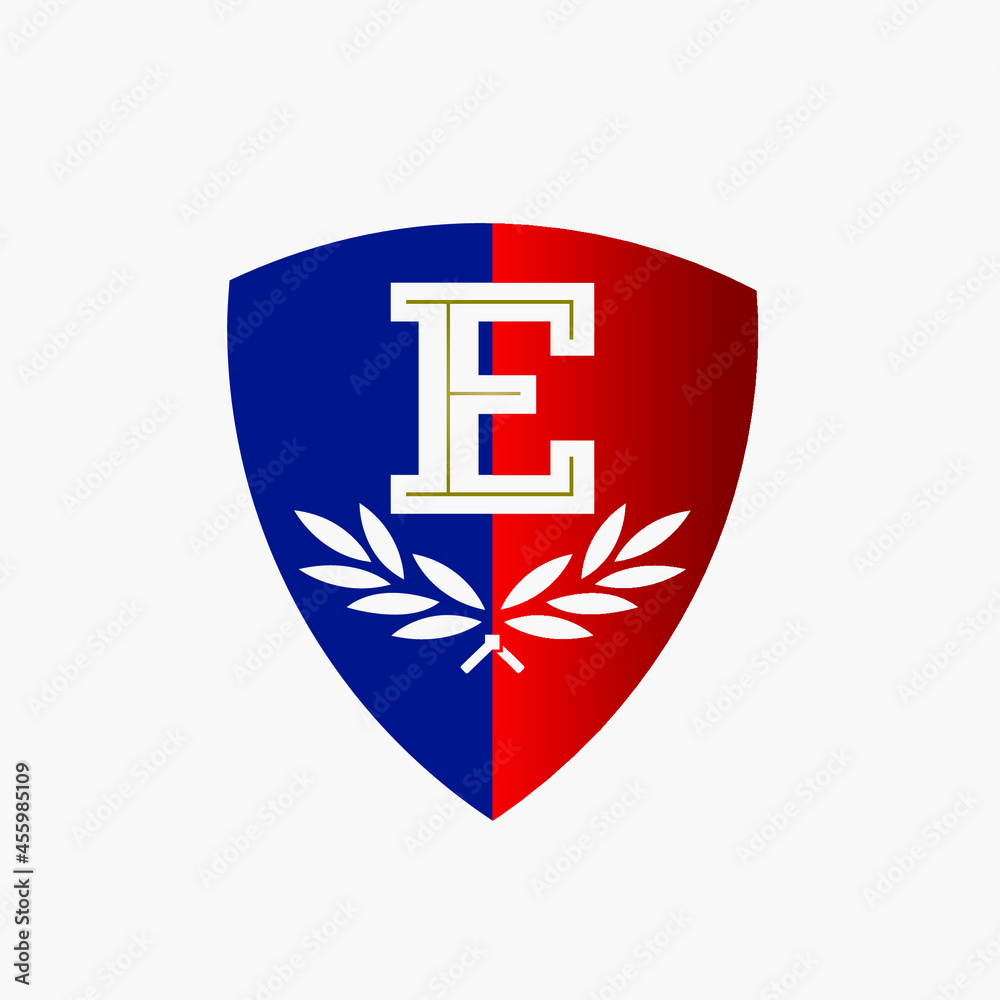 Fototapeta premium shield with Letter E