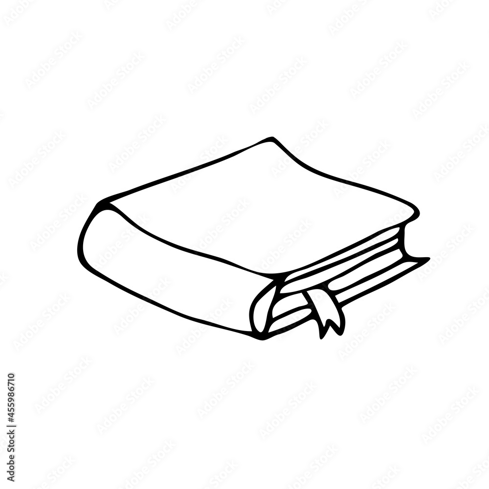 An image of a notebook with doodles in a vector. A notebook icon drawn by hand in a vector. An image of a notebook with doodles in a vector. A notebook icon drawn by hand in a vector.