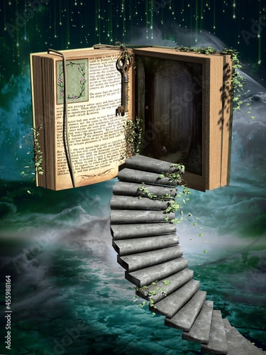 A magic book. 3d illustration
