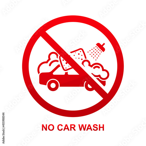No car wash sign isolated on white background vector illustration.