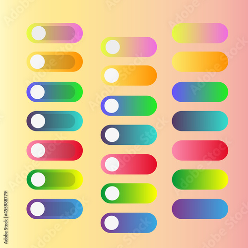 Buttons for the interface and applications of different designs. Gradient photo