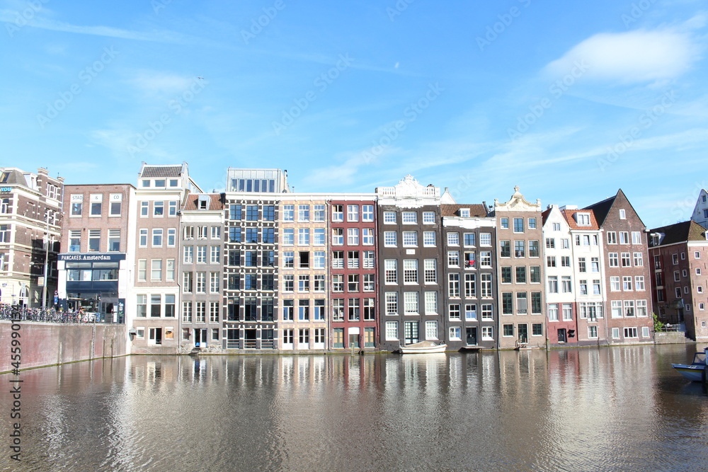 Fototapeta premium Buildings and reflection on water in Belgium