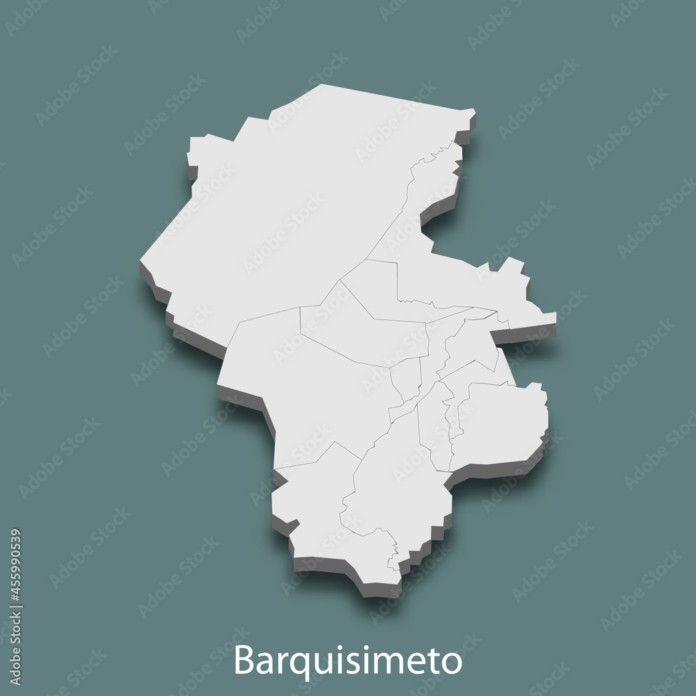 3d isometric map of Barquisimeto is a city of Venezuela