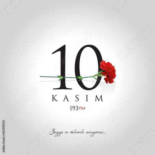 10 kasim vector illustration. (10 November, Mustafa Kemal Ataturk Death Day anniversary.)
