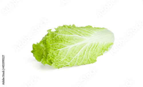 Fresh organic Chinese cabbage on a white background