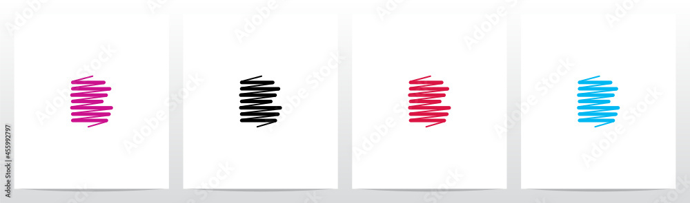  Scribble Forming Letter Logo Design B