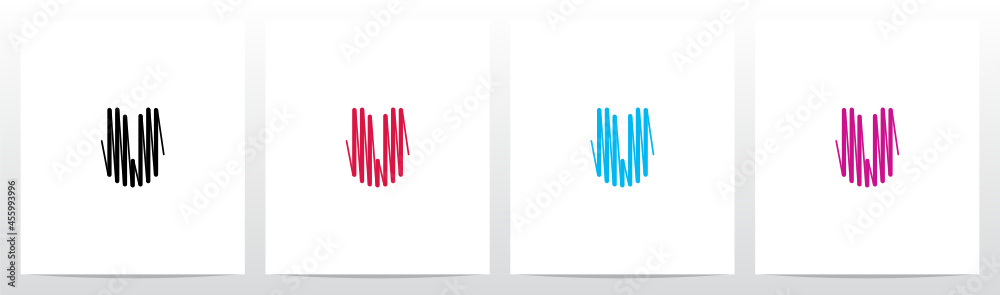 Scribble Forming Letter Logo Design U Scribble Forming Letter Logo Design U