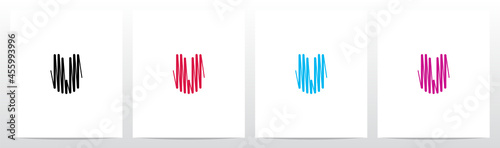  Scribble Forming Letter Logo Design U