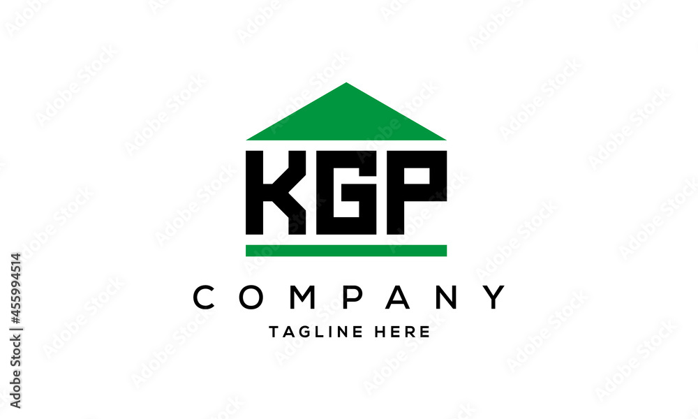KGP three letter house for real estate logo design KGP three letter house for real estate logo design